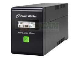 UPS LINE-INTERACTIVE 600VA 2X PL 230V, PURE SINE WAVE, RJ11/45 IN/OUT, USB, LCD