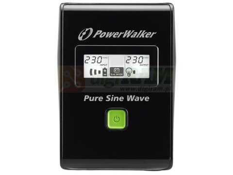 UPS LINE-INTERACTIVE 600VA 2X PL 230V, PURE SINE WAVE, RJ11/45 IN/OUT, USB, LCD