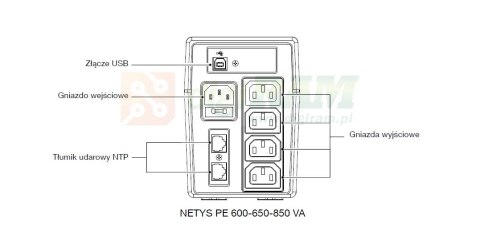 UPS NETYS PE 850VA/480W 230V/AVR/4XIEC 320,LED, USB