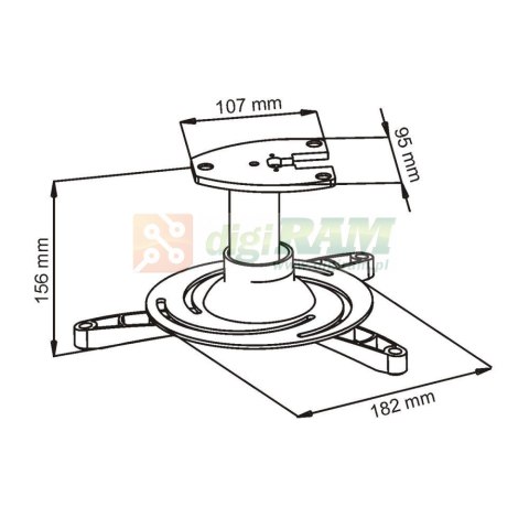 UCHWYT sufitowy 16cm DO PROJEKTORA 15kg P-101 uniwersalny pełna regulacja