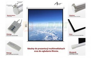 Ekran elektryczny 4:3 120" 244x183cm z pilotem FS-120 4:3