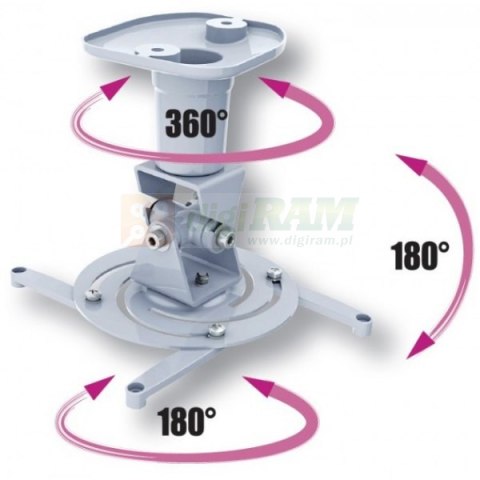 Ramię do projektora 22cm 10kg sufitowe białe