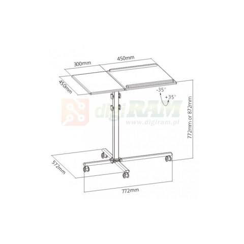 Stolik do projektora/notebooka, mobilny czarny