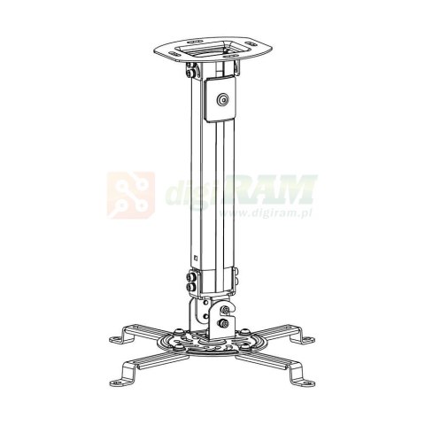 Ramię sufitowe do projektora 55-90cm 13,5kg srebrny