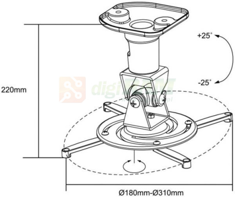 Uchwyt sufitowy do projektora LogiLink BP0003