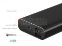 PB-AT20 Black ultraszybki aluminiowy Power Bank | 20100 mAh | 3xUSB | 5.4A | Quick Charge 3.0 | kabel micro USB