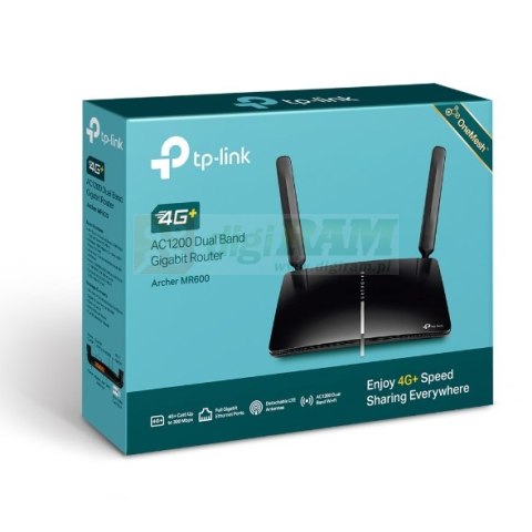 Dwupasmowy, bezprzewodowy router gigabitowy 4G+ Cat6, AC1200