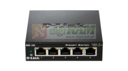 Switch niezarządzalny D-Link 5-portowy DGS-105 Metal Box 10/100/1000Gigabit