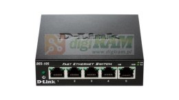 Switch niezarządzalny D-Link 5-portowy DES-105 Metal Box