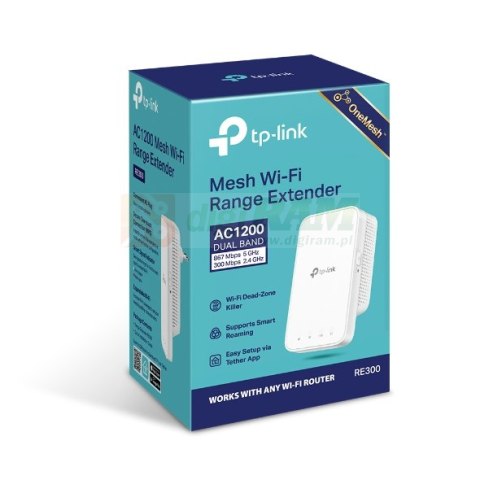 Wzmacniacz sieci bezprzewodowej Mesh AC1200