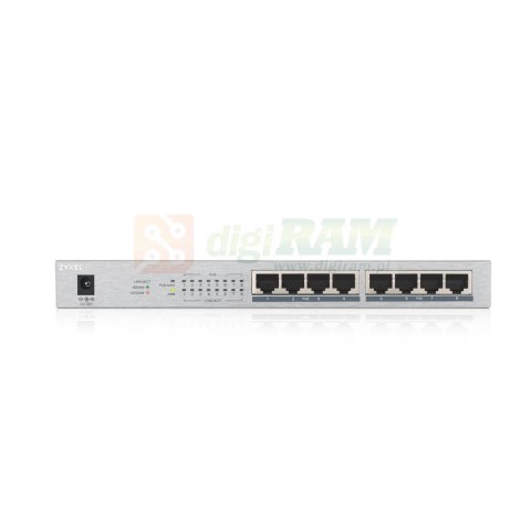 Przełącznik GS1008-HP 8 Port Gigabit PoE+ unmanaged desktop 60W