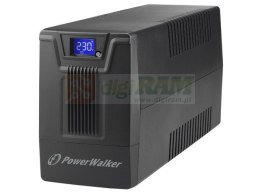Zasilacz awaryjny UPS POWERWALKER LINE-INTERACTIVE 600VA SCL 2XSCHUKO 230V, RJ11/ 45 IN/OUT, USB, LCD