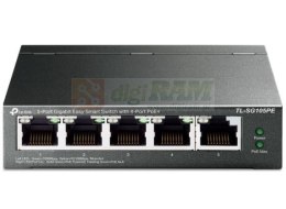 Przełącznik SG105PE Switch Smart 5xGb (4xPoE+)