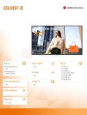 Monitor 65UH5F-H 500cd/m2 UHD IPS 24/7