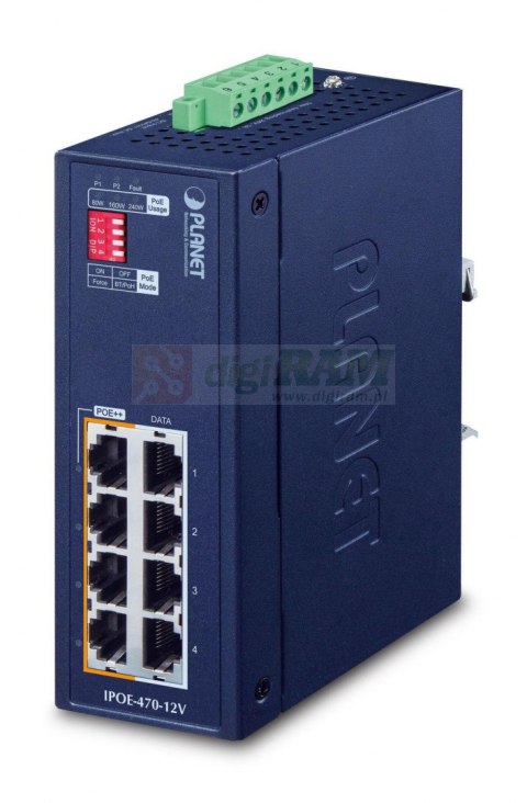 Planet IPOE-470-12V IP30 Industrial 4-port