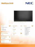 Monitor MultiSync E438 43 cale UHD 350cd/m2 16/7