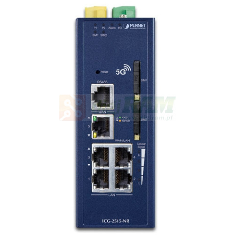 Planet ICG-2515-NR Przemysłowa brama komórkowa 5G NR z 5 portami 10/100/1000T