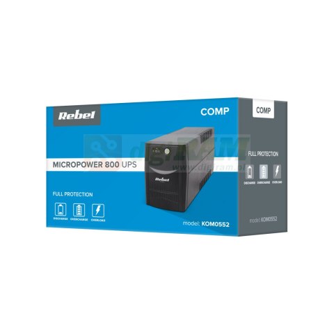 UPS REBEL model Micropower 800 ( offline, 800VA / 480W , 230 V , 50Hz )