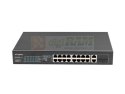 Przełącznik Switch 16X100MB POE+/2XCombo niezarządzalny rack 19 cali Gigabit Ethernet 250W