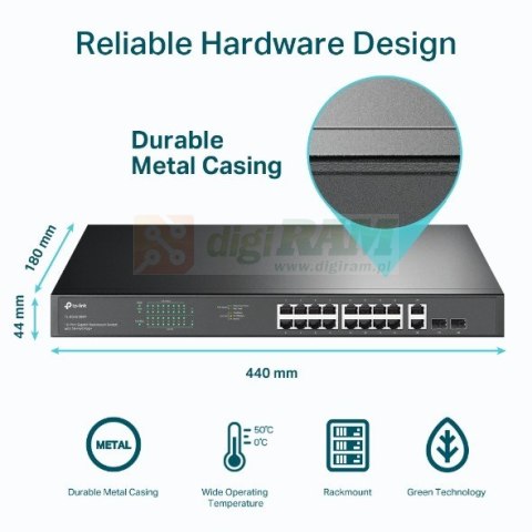 Switch SG1218MP 16xGE PoE+ 2xGE 2xSFP