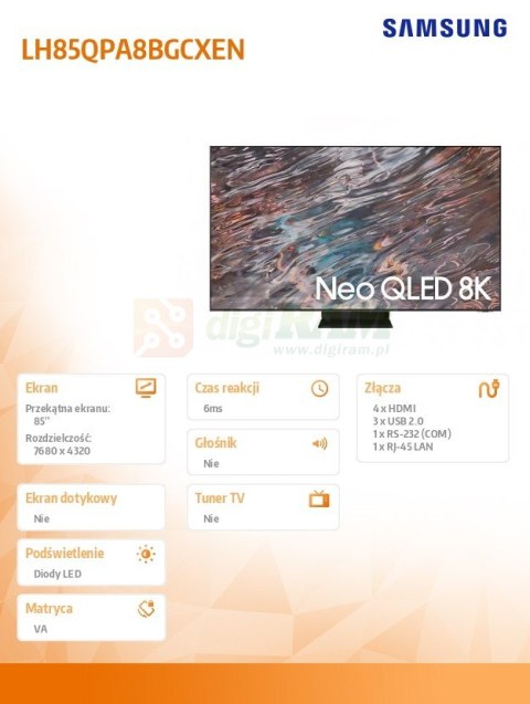 Monitor profesjonalny 85 cali QP85A-8K LH85QPA8BGCXEN