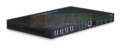 Matryca 4x4 USB KVM obsługująca transfer danych USB 3.0 z szybkością do 5Gbps, 4x konfigurowalne GPIO, panel przedni, sterowanie