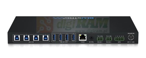 Matryca 4x4 USB KVM obsługująca transfer danych USB 3.0 z szybkością do 5Gbps, 4x konfigurowalne GPIO, panel przedni, sterowanie