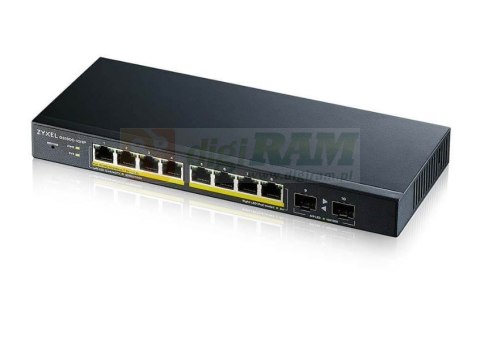Przełącznik GS1900-10HP v2 8port L2 PoE 2xSFP 70W 802.3at