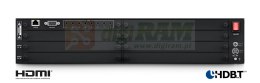 Rama Matrycy Custom Pro Hub wyposażona w 8 x modułowe zatoki, wejścia liniowe audio, PoC, HDCP 2.2 i graficzny interfejs użytkow
