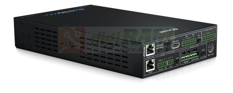 Sieciowy wzmacniacz mocy z Dante, HDMI ARC, optyczny S/PDIF, wejście mikrofonowe z zasilaniem Phantom 48V, DSP. PoE++