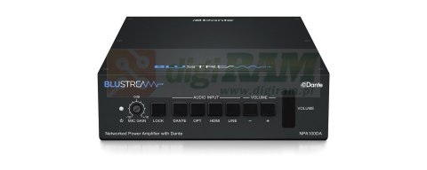 Sieciowy wzmacniacz mocy z Dante, HDMI ARC, optyczny S/PDIF, wejście mikrofonowe z zasilaniem Phantom 48V, DSP. PoE++