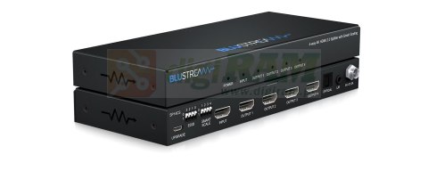 4-drożny rozdzielacz 4K HDMI 2.0 HDCP 2.2 z inteligentnym skalowaniem, przerwaniem dźwięku i zarządzaniem EDID