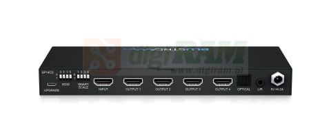4-drożny rozdzielacz 4K HDMI 2.0 HDCP 2.2 z inteligentnym skalowaniem, przerwaniem dźwięku i zarządzaniem EDID