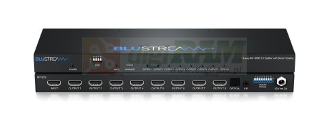 8-drożny rozdzielacz 4K HDMI 2.0 HDCP 2.2 z inteligentnym skalowaniem, przerwaniem dźwięku i zarządzaniem EDID