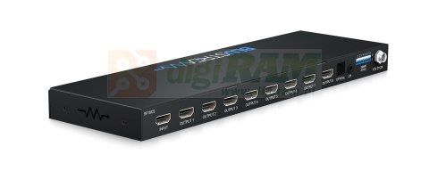 8-drożny rozdzielacz 4K HDMI 2.0 HDCP 2.2 z inteligentnym skalowaniem, przerwaniem dźwięku i zarządzaniem EDID
