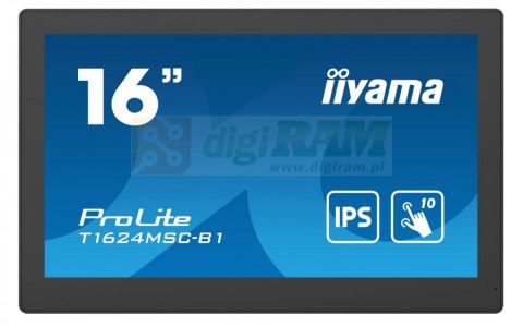 Monitor 15.6 cali T1624MSC-B1 IPS,poj.10pkt.450cd,24/7,media player,6H