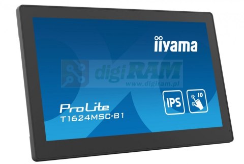 Monitor 15.6 cali T1624MSC-B1 IPS,poj.10pkt.450cd,24/7,media player,6H