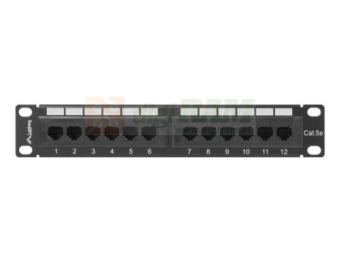 Patch panel Lanberg PPU5-9012-B (1U; 10"; kat. 5e; UTP; 12xRJ-45)