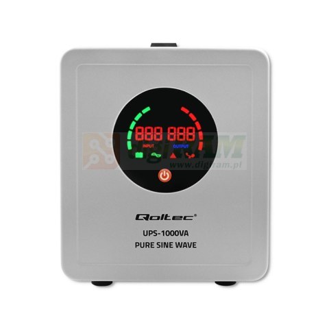 Zasilacz awaryjny Pure Sine Wave UPS | 1000VA | 700W | Szary