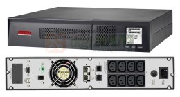 Zasilacz awaryjny UPS Lestar OtRT-1100XL 1100VA/880W PF 0,8 Sinus LCD RT 2x9Ah 8xIEC USB RS RJ-45 w/1A charger