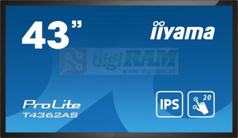 Monitor wielkoformatowy 43 cale T4362AS-B1 20pkt., 24/7, IPS, 500cd, ANDROID 8.0