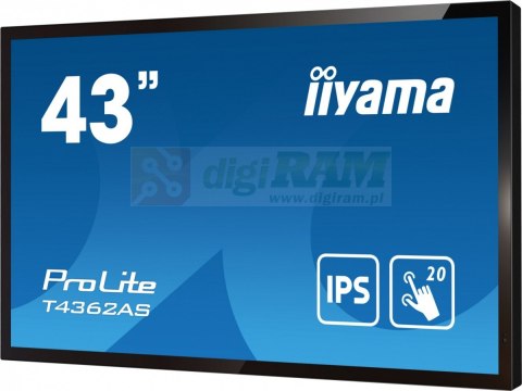 Monitor wielkoformatowy 43 cale T4362AS-B1 20pkt., 24/7, IPS, 500cd, ANDROID 8.0