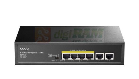 Przełącznik FS1006P 6xFE (4xPoE+) 65W