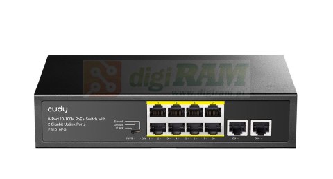 Przełącznik FS1010PG 8xFE PoE+ 120W 2xGigabit Uplink