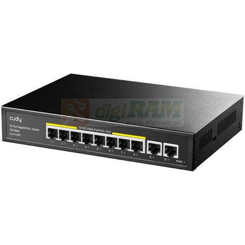 Przełącznik GS1010PE 8xGE PoE+ 120W 2xGb Uplink