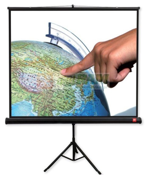 Ekran na statywie Tripod PRO 200, 1:1, 200x200cm, Matt White, czarne ramki