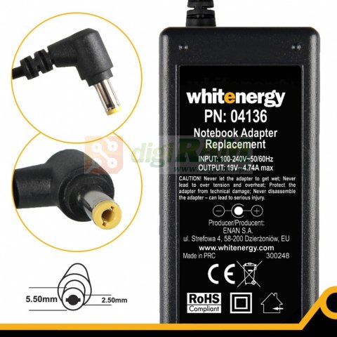 Zasilacz 19V | 4.74A 90W wtyk 5.5*2.5mm (04136)