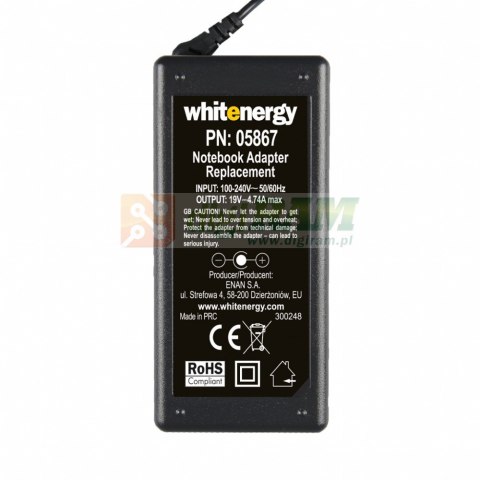 Zasilacz 19V | 4.74A 90W wtyk 7.4*5.0 mm + pin HP Compaq (05867)