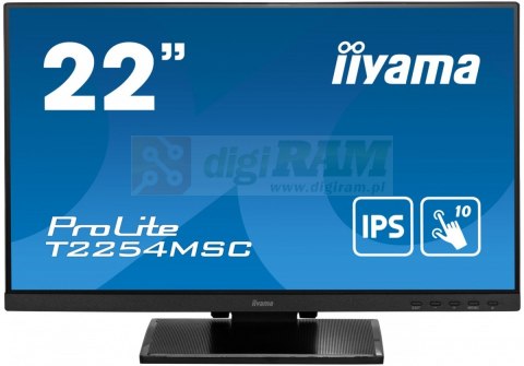 Monitor 21.5 cala T2254MSC-B1AG pojemnościowa 10 punktów, IPS, powłoka AG