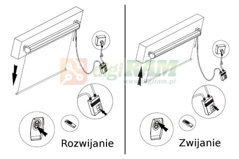 Ekran projekcyjny elektryczny MC-593 120" 240x180 4:3 ściana lub sufit